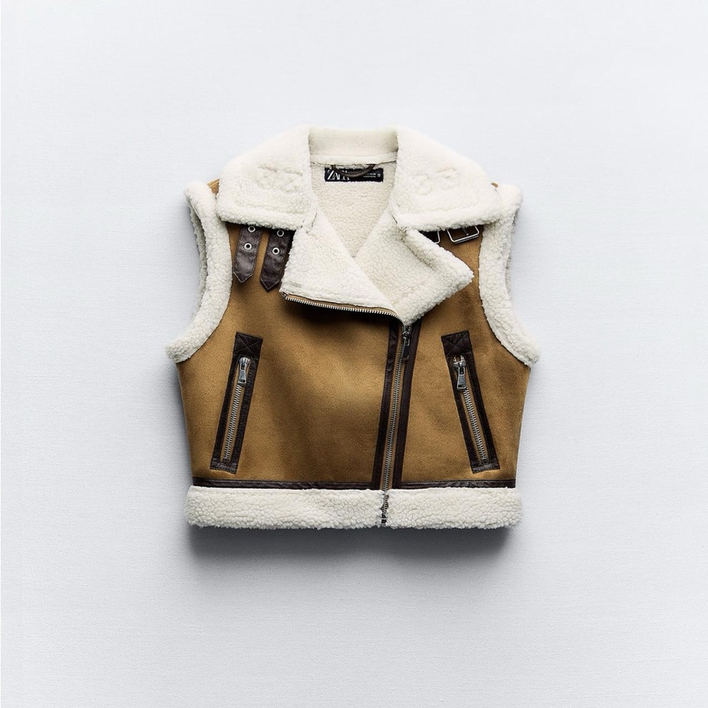 SOLD ✨💖 Zara Crop Shearling Vest